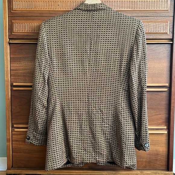 Vintage Jones New York Light Brown and Black Checkered Blazer - Picture 2 of 10